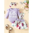 thumbnail image 2 of Bagilaanoe 2Pcs Newborn Baby Girls Overalls Dress Set Long Sleeve Romper Tops + Flower Suspender Skirt + Headband 3M 6M 9M 12M 18M Infant Casual Clothes, 2 of 9