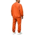 thumbnail image 5 of Hearthz Sweatsuits for Men 2 Piece Tracksuit Solid Color Long Sleeve Crew Neck Y2k Tracksuit Sweatsuit Set Athletic Men's Sweatsuits Orange XL, 5 of 7
