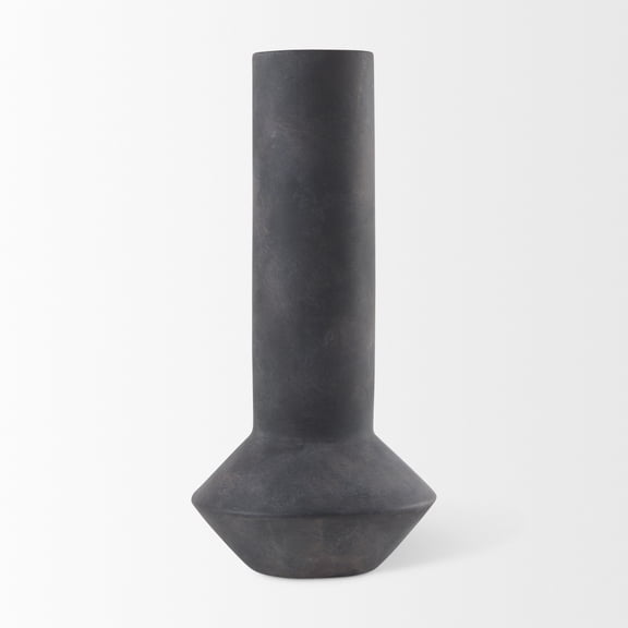 Mercana Esme 7.1L X 7.1W X 15.0H Dark Gray Ceramic Vase