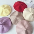 thumbnail image 4 of Autumn Baby Hat Beret Solid Color Vintage Knitted Beanie Cap Kids Infant Toddler Bonnets Beret Hat, 4 of 19