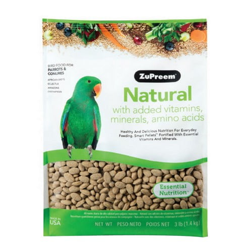 ZuPreem Natural Blend Bird Food - Parrot & Conure, 3.25 lbs