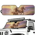 thumbnail image 2 of Uorisanigo Windshield Sun Shade UV Rays & Heat Protection Accessories for Jeep Wrangler JK JKU TJ 2 Door / 4 Door, Foldable Western Horse Windshield Sunshade for Jeep, 2 of 7