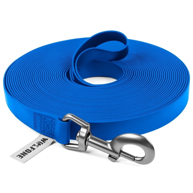 Wolfone Correa Larga Impermeable para Perro de 5 Ft para Entrenamiento y Llamada Al Aire Libre (Azul)