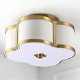 thumbnail image 5 of JONATHAN Y Quatrefoil 13" Scalloped Shade Metal Classic Glam LED Flush Mount, Brass Gold, 5 of 7