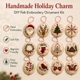 thumbnail image 6 of DIY Felt Christmas Ornament Kit,Hand Embroidery Christmas Ornaments kit, Beginner Craft Set for Adults, Hanging Set, Cross Stitch Pattern, Decoration Making Materials,Xmas‑Santa, 6 of 7