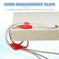 thumbnail image 4 of Uxcell Cable Clips, 6 Pcs Desk Cord Organizer Wire Holders, Red, 4 of 6