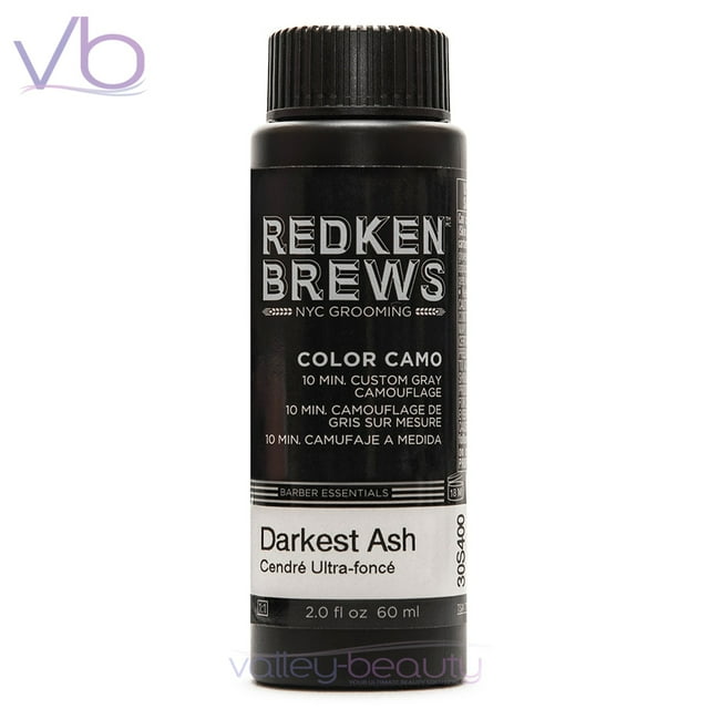 Redken Brews pour Hommes Camouflage Couleur 10 Minutes, Teinte Cendrée la Plus Foncée pour Cheveux Gris (60 ml)