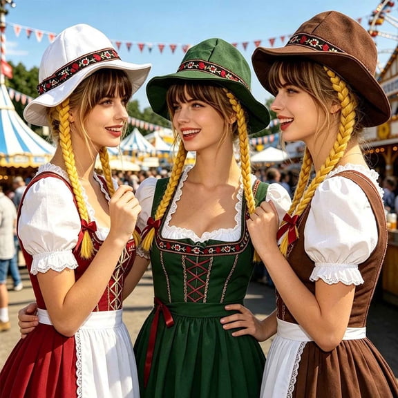 Womens Oktoberfest Braided Hat Bavarian Alpine Hat Festival Costume Cap with Blonde Braids for Women Holiday Party Dress Up