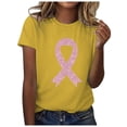 thumbnail image 1 of LUOGENLI T-shirts pour Femmes Mode Décontractée Imprimé Ruban Promotionnel International Manches Courtes Col Rond T-shirt Haut Tee T-shirts Femmes Blanc Saint-Patrick Jaune TTG, 1 of 3