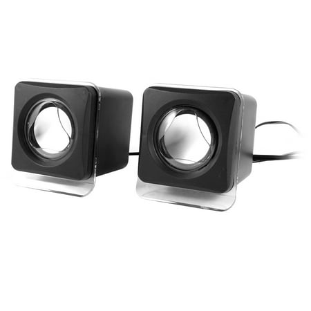 Unique Bargains Black Volume Control 2.0 Channel USB Portable  Cube Speaker Sound Box