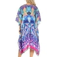thumbnail image 2 of Sakkas Kristy Long Tall Lightweight Caftan Dress / Cover Up With V-Neck Jewels - Turq / Pink - One Size, 2 of 5