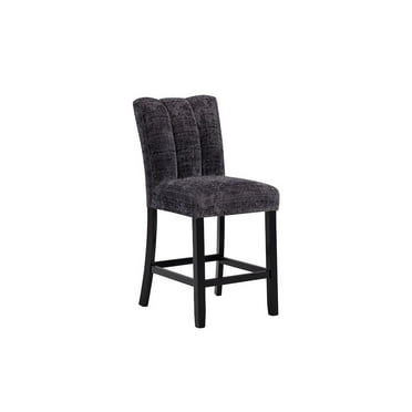 Global Furniture USA D06 Upholstered Plush Dark Gray Fabric Barstool