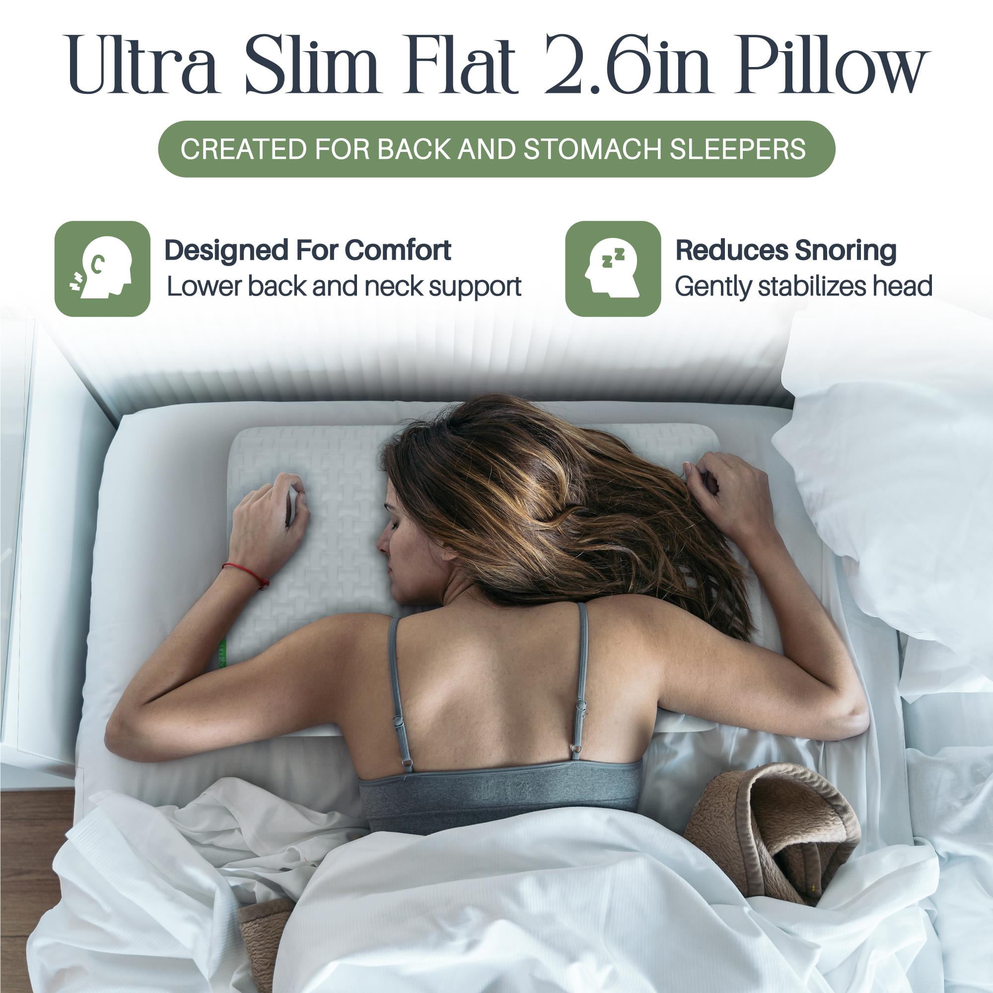 Umiboo Medium Firm Bed 2.6" x 26" x 17" Bamboo Rayon Sleep Pillow - Gel Infused Memory Foam