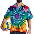 thumbnail image 4 of tie dye69 Men's Short Sleeve Button Down Casual Poplin Shirts for Summer Beach, Printed Design - Unisex, 4 of 6