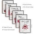 thumbnail image 6 of 6 PCS Canvas Prints Laundry Room Theme Art Red Inspirational Painting Decorative Wall Art Pictures, 6 of 7