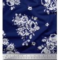thumbnail image 1 of Soimoi Cotton Duck Fabric Leaves, & Rose Floral Printed Craft Fabric by The Yard 42 Inch Wide, 1 of 3