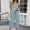Light Blue, variant on WCJM Summer Tennis Shorts Two Piece Sets for Women Crew Neck Short Sleeve Matching Shirt Outfit Soft Loose Pajama Loungewear Sleepwear for Ladies
