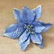 thumbnail image 3 of EeaseMX 10 flores artificiales con purpurina de 13 cm para decoración de árbol de Navidad (azul), 3 of 7