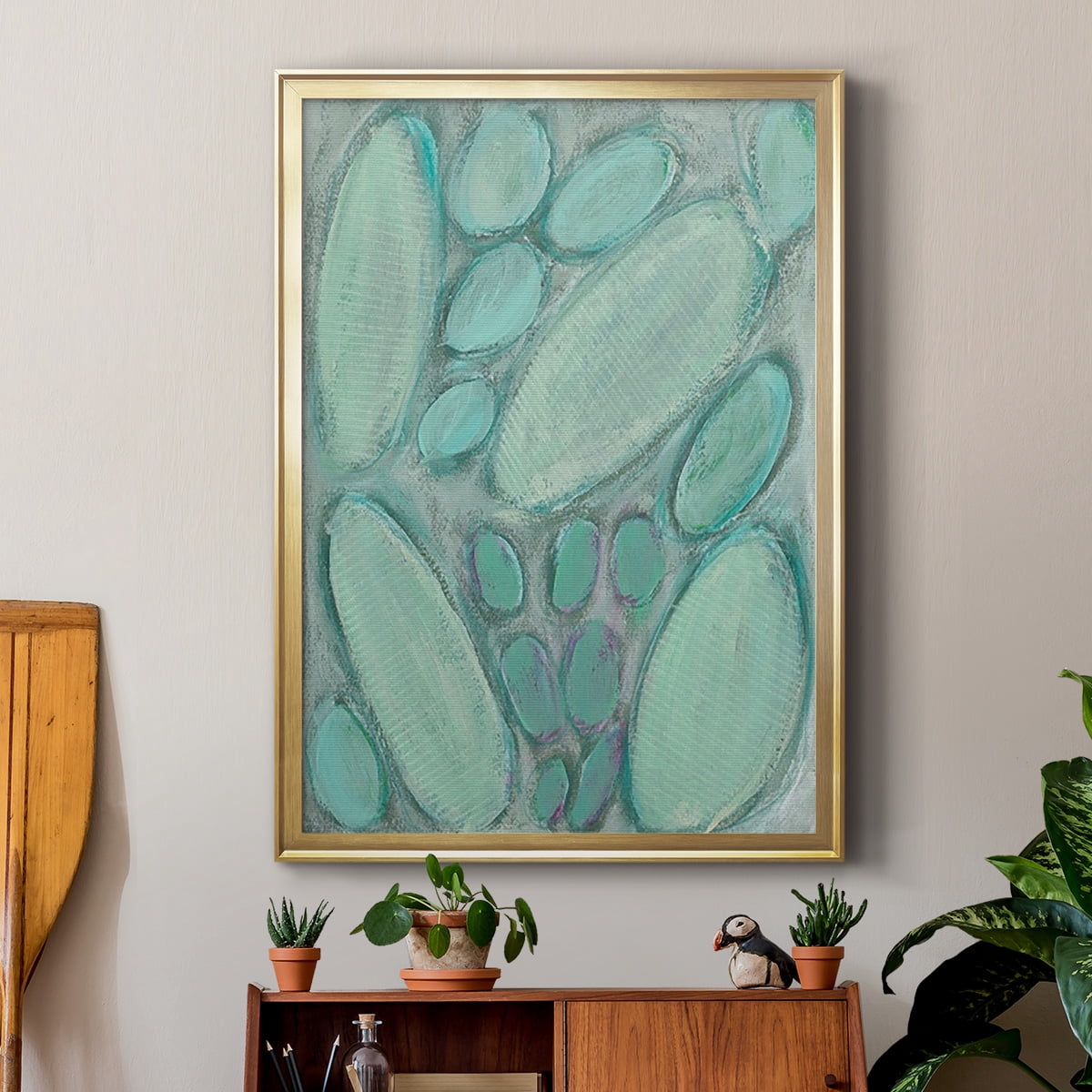 Blue Orbs I Premium Framed Print, in Gold, Black, or Silver - Ready to Hang