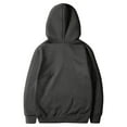 thumbnail image 4 of ZHOUCHANKIDS Men Solid Color Drawstring Hooded Pocket Leather Label Casual Hoodie Business Com fortable Loose Trendy Hoodie Dark Gray X-Large, 4 of 5