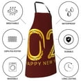 thumbnail image 5 of Pofeuu 2025 New Year 4 Print Waterproof Apron with Pockets Adjustable Cooking Aprons Kitchen Bib for Baking Household Cleaning, 5 of 8