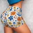 thumbnail image 4 of Haiem Flower No Front Seam Biker Shorts for Women Yoga Workout Gym Bike Shorts with Tummy Control Moisture-Wicking-Small, 4 of 9