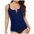 thumbnail image 4 of vigerkar Tankini Tops for Women Swimwear Top Only Tummy Control Bathing Suit Top No Bottom Dark Blue, XL, 4 of 9