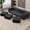 Dark Grey, variant on MUZZ Folding Sofa Bed with 3 Ottomans, 80''W Velvet Upholstered Sofa Couch, Multifunctional Sleeper Floor Bed for Bedroom/Living Room(Blue)