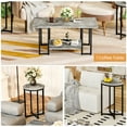 thumbnail image 4 of Baxluxe Coffee Table Set of 3, Faux Marble Coffee Table with 2 Round End Side Tables, Modern Living Room Table Set with Metal Frame for Apartment Home Office Small Place, Gray, 4 of 7
