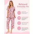 thumbnail image 6 of DAKIMOE Womens Pajama Set 2 Piece Short Sleeve V Neck Tops & Capri Pants, Comfy Soft Stretchy Sleepwear, Cute Printed Loungewear Lounge Set, Lightweight Pajamas for Women S-2XL, 6 of 8