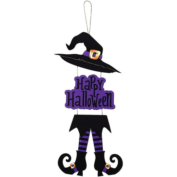 Matoen Halloween Spooky Door Signs Witch Proch Sign Door Decor Halloween Ghost Pumpkin Hanging Wall Sign for Home Outdoor Decor