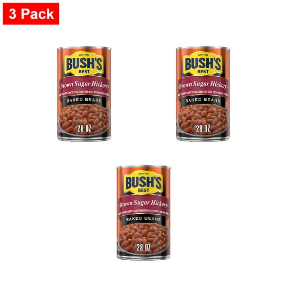 Bushs Brown Sugar Hickory Baked Beans 28 oz - 3 Pack