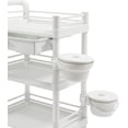 thumbnail image 5 of Medical Mobile Trolley Cart Esthetician Cart 176 Lbs Load, 3-Tier Utility Carts with Drawer & 2 Trash Cans, Portable Salon Rolling Trolley with 4 Wheels (White), 5 of 18