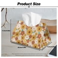 thumbnail image 7 of COEQINE Facial Tissue Box Holder PU Leather Rectangle Napkin Tissue Holder Organizer for Vanity Countertop, Nightstand, Dinnning Table, 7.95"X4.92"X4.52", Sunflower Hippie Flower Yellow, 7 of 7