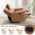 thumbnail image 5 of Bonzy Home 3-Seater Manual Recliner Sofa - Leather Reclining Couch with Split Back, 1000lb Capacity for Living Room & Home Theater, Brown, 5 of 8