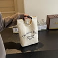 thumbnail image 3 of Bolso Hobo Lona Con Letras Gran Capacidad para Viajes Al Aire Libre, 3 of 9