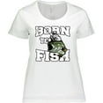 thumbnail image 3 of Inktastic Born to Fish Women's Plus Size T-Shirt, 3 of 5