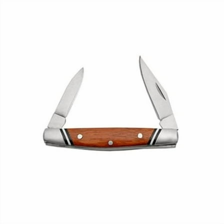 SZCO Pocket Knife, Brown Pakkawood Handle, 2-Blade Trapper, 4.1-Inch Closed