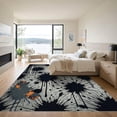 thumbnail image 3 of ODIKA 4'x6' Machine Washable Non-Slip Area Rug, Abstract Black High Traffic Rug, White, 1009507, 3 of 7