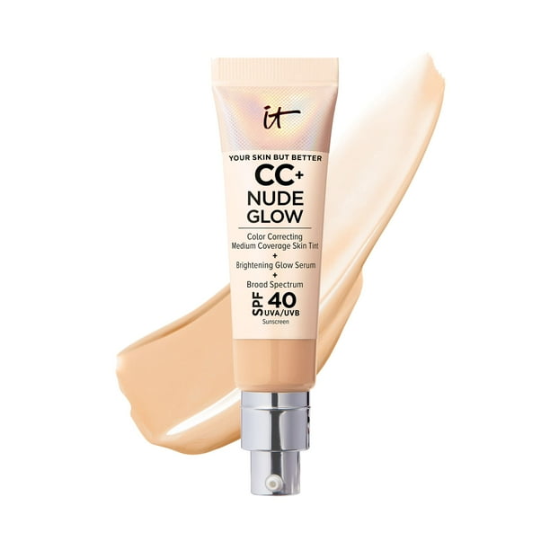 Foundation IT Cosmetics CC+ Nude Glow de 32 ml con factor de protección solar 40
