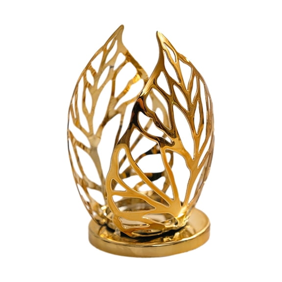 Esquirla Leaf Candle Holder, Candle Holder, Valentine's Day Decoration, Table Glass, Candle, Decorative Candle Holder for Bar, Dining Table gold