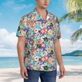 thumbnail image 5 of Goofa Colored Casino Chips Hawaiian Shirt for Men, Unisex Summer Beach Casual Short Sleeve Button Down Shirts,Aloha Tropical Floral print shirt-Small, 5 of 9