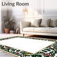 thumbnail image 2 of ODIKA 2'x3' Machine Washable Non-Slip Area Rug, Yuletide Wreath Welcome with Ornamental Border High Traffic Rug, Green, 738265, 2 of 7