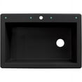 thumbnail image 3 of Transolid Radius 33in x 22in silQ Granite Drop-in Single Bowl Kitchen Sink with 2 CE Faucet Holes, In Black, 3 of 4
