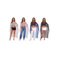 thumbnail image 3 of LMLYSoH Women Sheer Poncho Tops Shrug Dot Print High Neck High Low Hem Summer Pullover Chiffon Shirts Bolero Long Cover Ups, 3 of 9