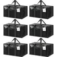 thumbnail image 1 of 6 Pack Extra Heavy Duty Large Moving Bags with Strong Zipper & Comfortable Handles, Sturdy & Durable Clothes Storage Bags Totes Bins, Packing Moving Boxes for College Supplies, Black, 1 of 5