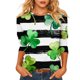 thumbnail image 2 of Xuyuer Women St Patricks Day Sweatshirts Lucky Clover Blouse Irish Shamrock Pullover 3/4 Sleeves Graphic Tops, 2 of 6