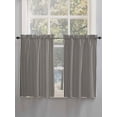 thumbnail image 3 of Tier Curtains 45 Inches Long, Black Striped Window Treatment Curtain Drapes, Modern Simple Farmhouse Beige Vintage Window Half Privacy Curtains for Bedroom Bathroom, 42"x45", 2 Panels, 3 of 7