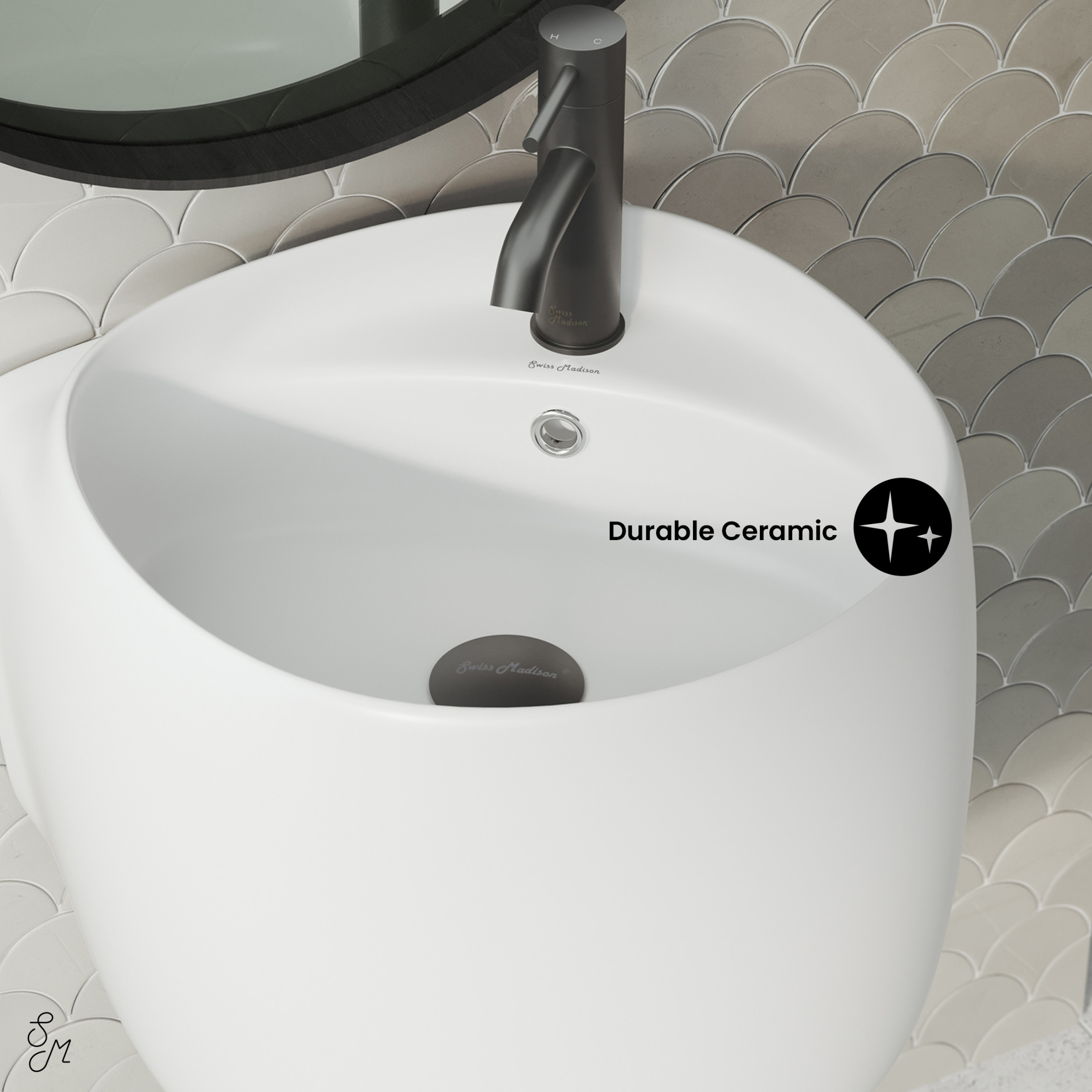 Ivy Wall-Mount Sink in Matte White
