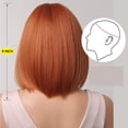 thumbnail image 2 of Perruque à Vagues pour Femmes, Perruque Courte avec Frange Orange, Cheveux Synthétiques Naturels, 2 of 4